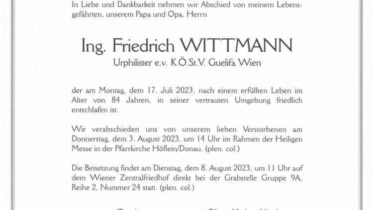 Ing. Friedrich Wittmann