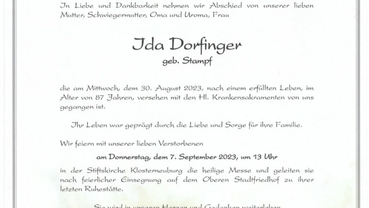 Ida DORFINGER