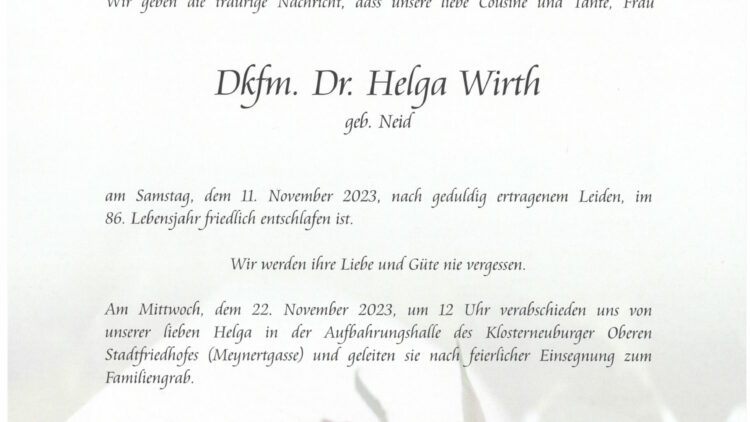 Dkfm. Dr. Helga Wirth