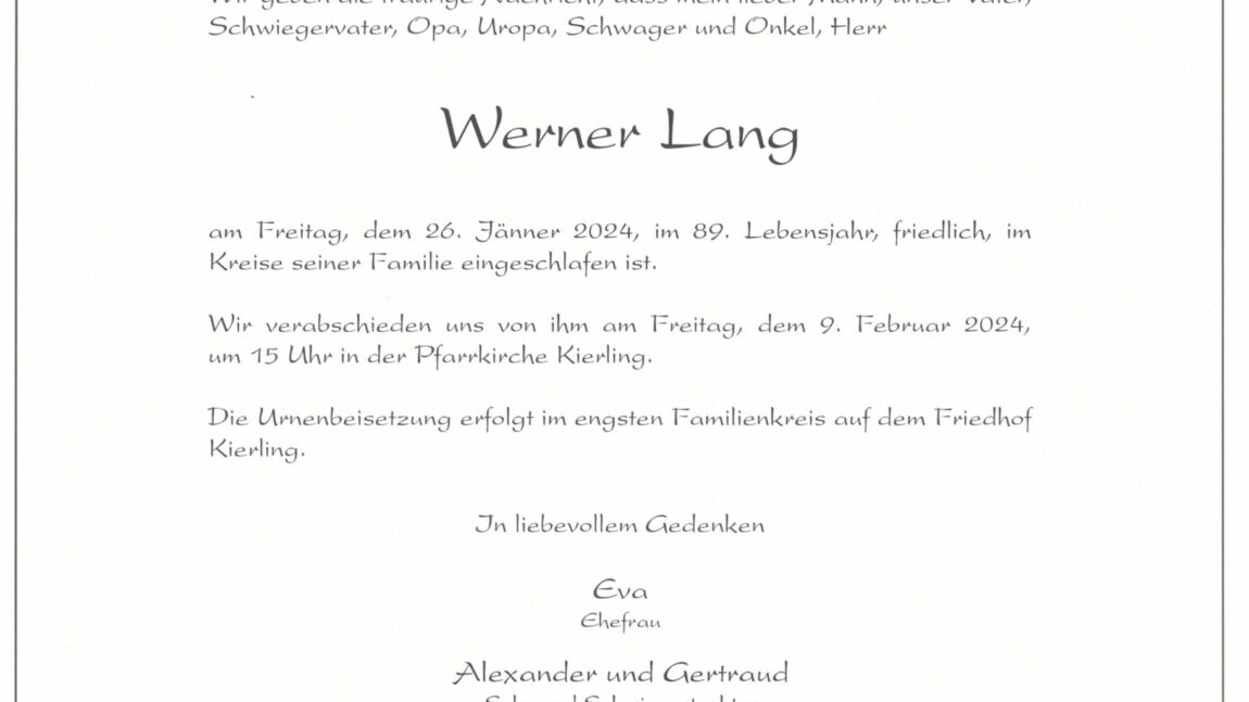 Werner LANG