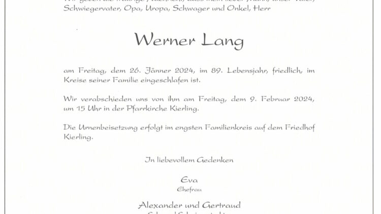 Werner LANG