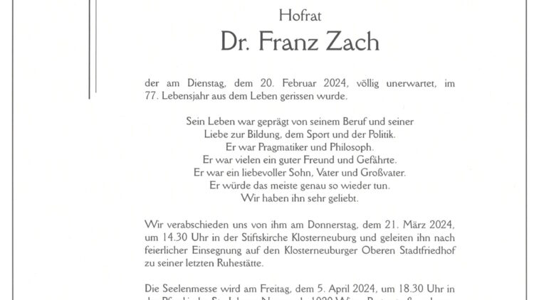 Dr. Franz Zach